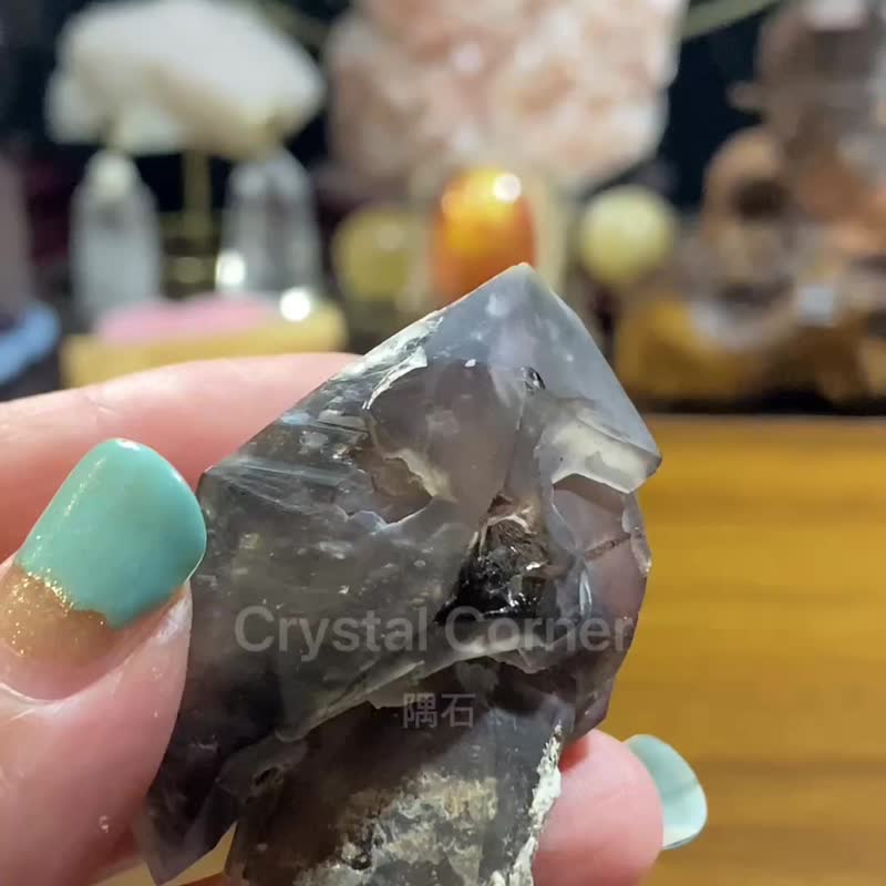 12 纳米比亚烟紫晶白泥权杖骸骨水晶共生绿幽灵 - 摆饰 - 水晶 