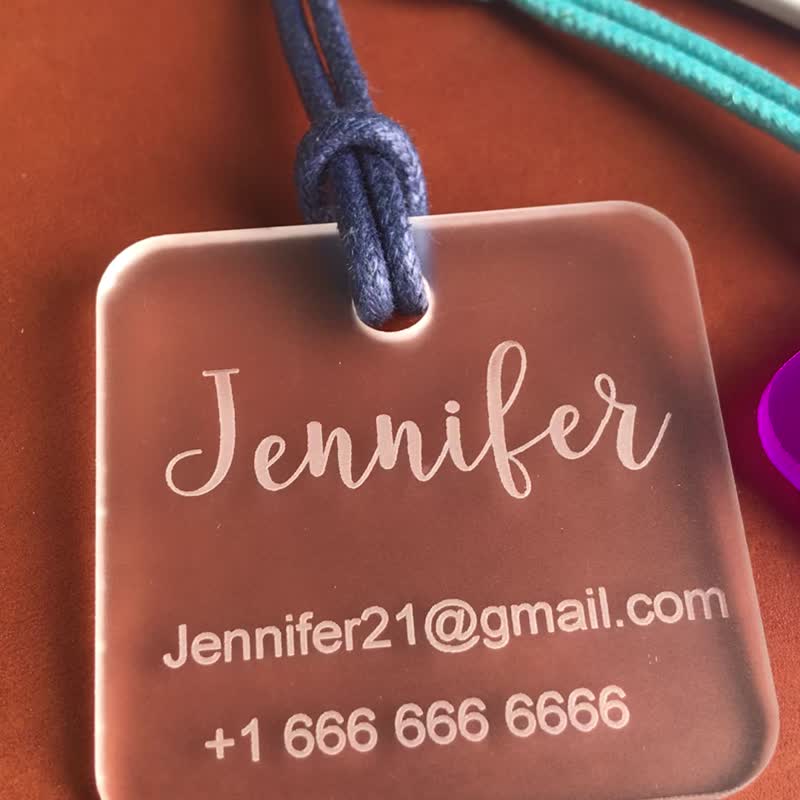 Square Luggage Tag | Luggage Tags | Luggage Tag Personalized | Engraved Luggage - 行李箱/行李箱保护套 - 压克力 