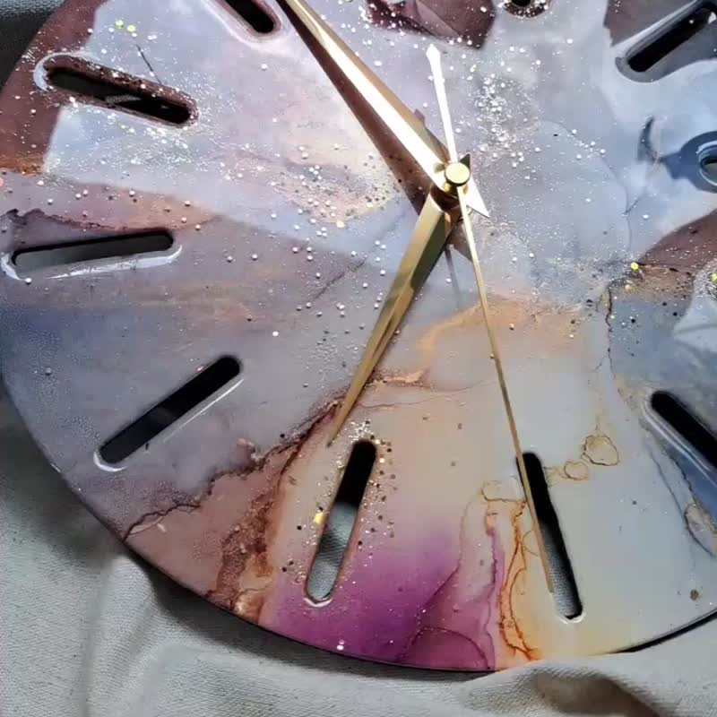 大地色 酒精墨水系列  手作时钟/挂钟 原创 简约时尚 质感 - 时钟/闹钟 - 树脂 多色