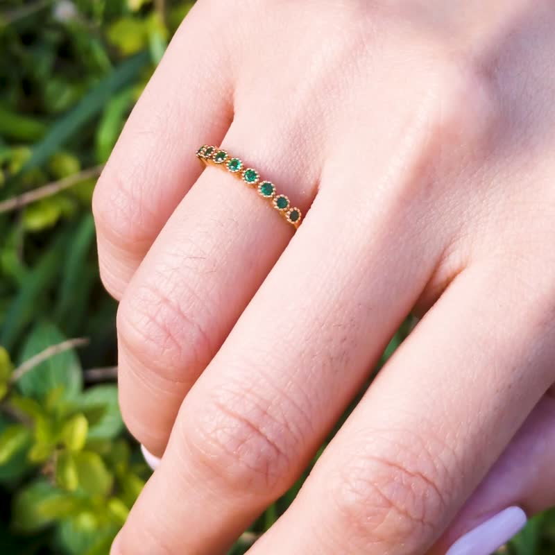 18K祖母绿戒 - 戒指 - 宝石 绿色