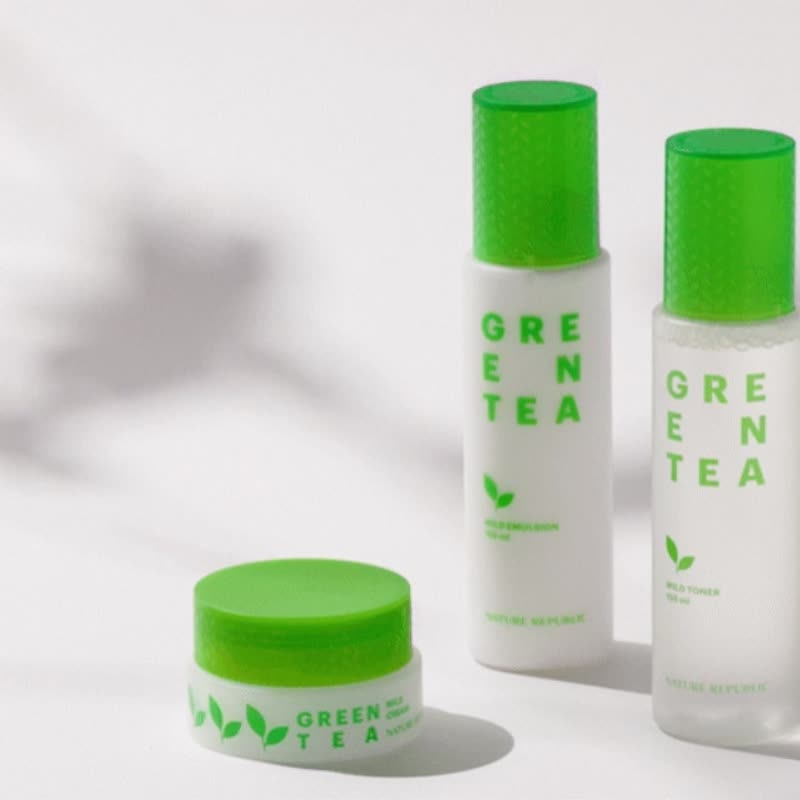 Nature Republic 纯净绿茶净肤保湿组 保湿 化妆水+乳液+乳霜 - 乳液 - 其他材质 