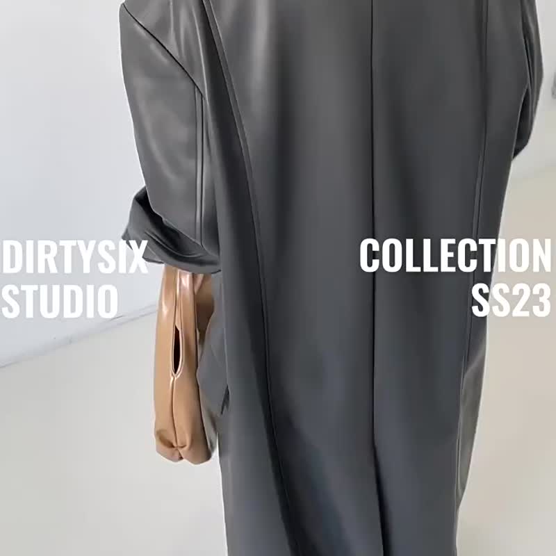茅杏色 熔巖便當包 軟軟褶皺亮皮 弧形空氣感底部打褶肩背腋下包 - 侧背包/斜挎包 - 人造皮革 卡其色