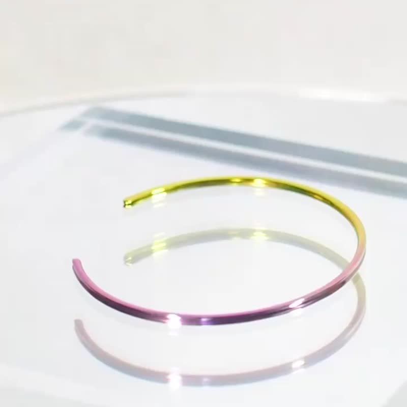 纯钛手镯 决心 秋色 - 手链/手环 - 其他金属 紫色