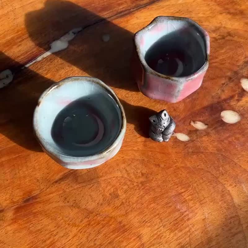 莓果雪酪小对杯 + 小黑猫 / 陶 / 三件组 - 茶具/茶杯 - 陶 多色
