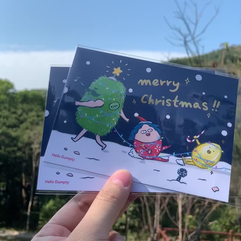 烫金圣诞卡 - 捣蛋朋友 - 卡片/明信片 - 纸 蓝色