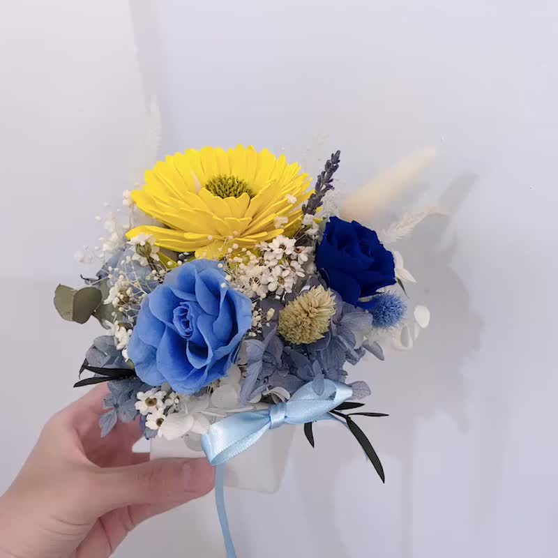 花天使 夏日花海/永生花扩香桌花 盆花 毕业礼物 纪念日 - 干燥花/捧花 - 植物．花 蓝色