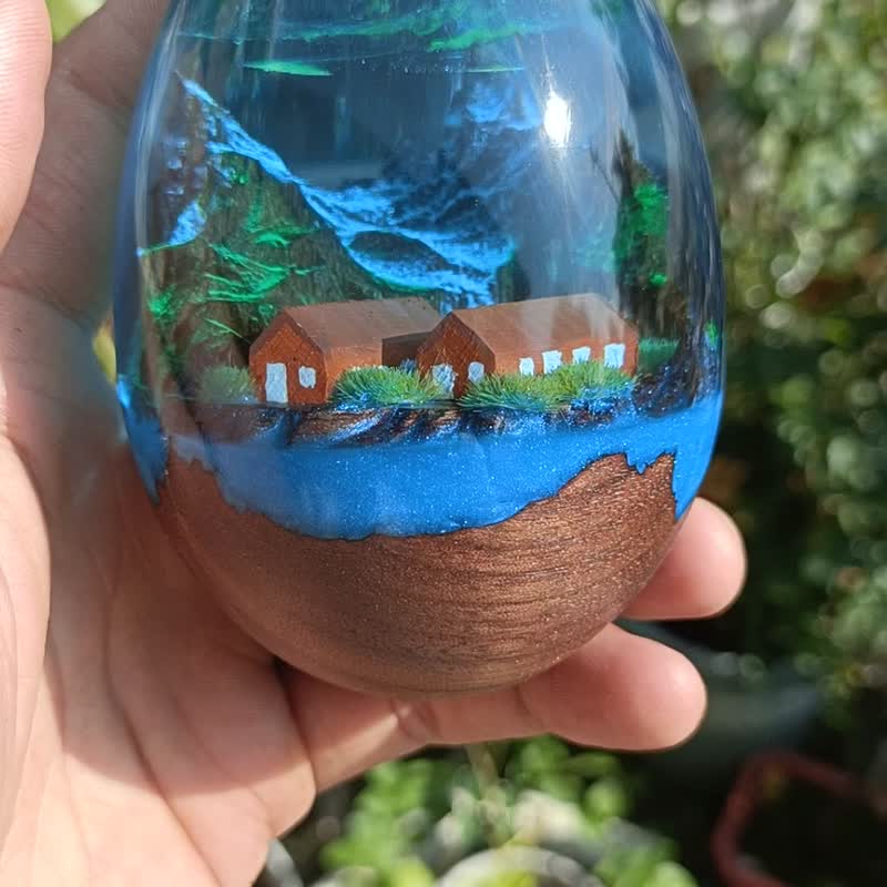 卵、手工制作树脂木质摆饰、独一无二、艺术装饰品・天然树脂木雕 - 摆饰 - 树脂 多色