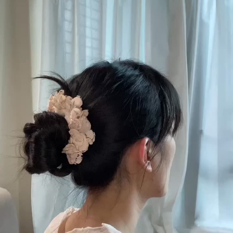 浅粉红色 花圈 发圈 头饰 【磨毛编织】 - 发饰 - 其他人造纤维 粉红色