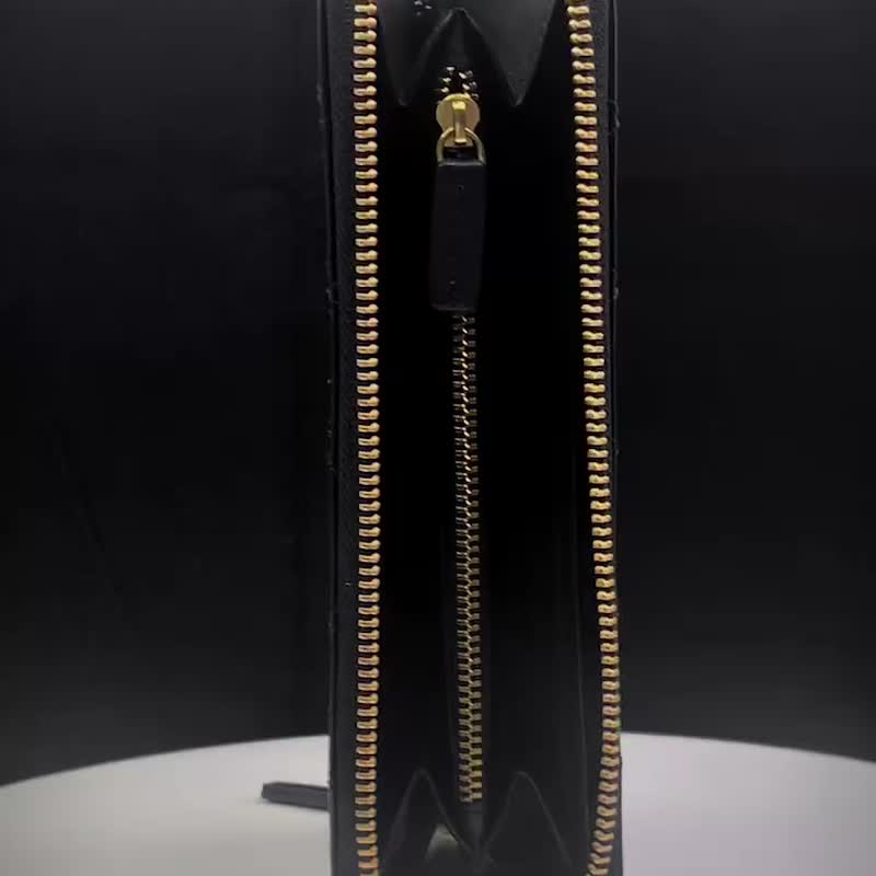 CROSS 限量 1 折 顶级小牛皮菱格纹长夹 黑色 全新专柜展示品 - 皮夹/钱包 - 真皮 黑色