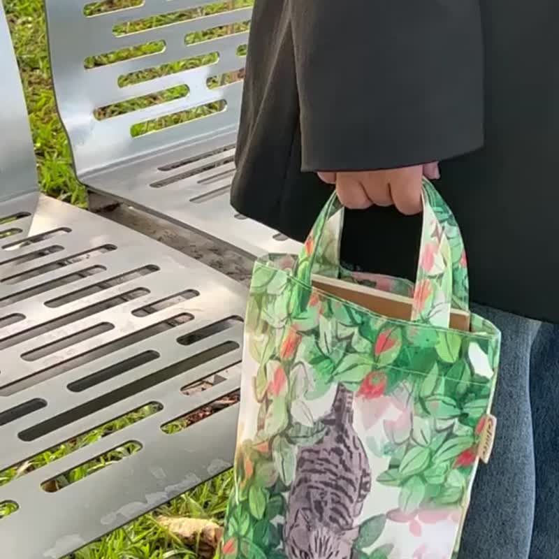 猫咪森林午餐袋 - 手提包/手提袋 - 棉 绿色