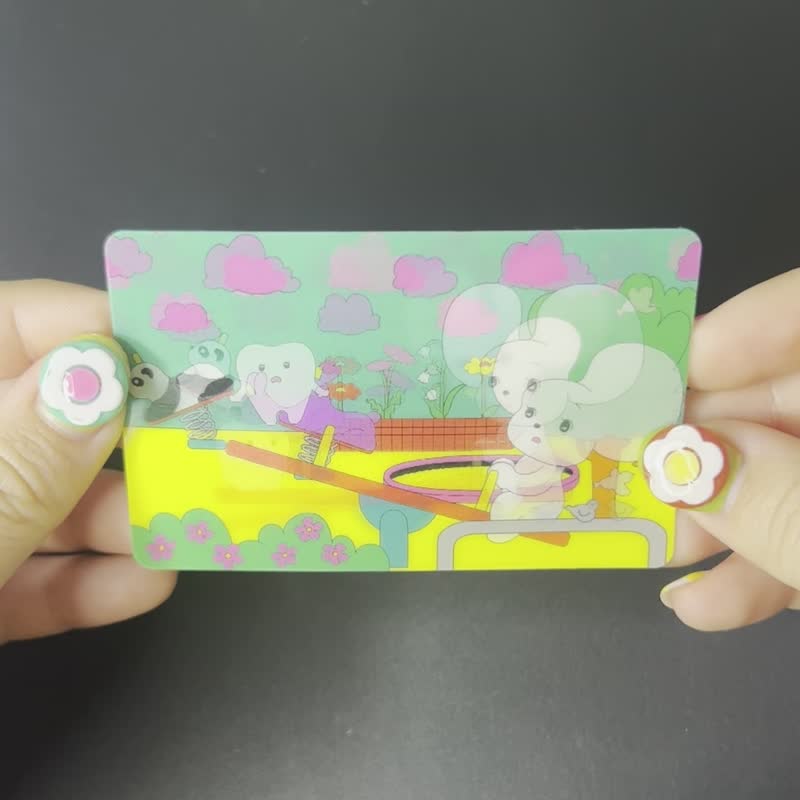 市村ゆり联名贴纸 在公园游玩的白玉酱&乳牙酱 - 贴纸 - 塑料 多色
