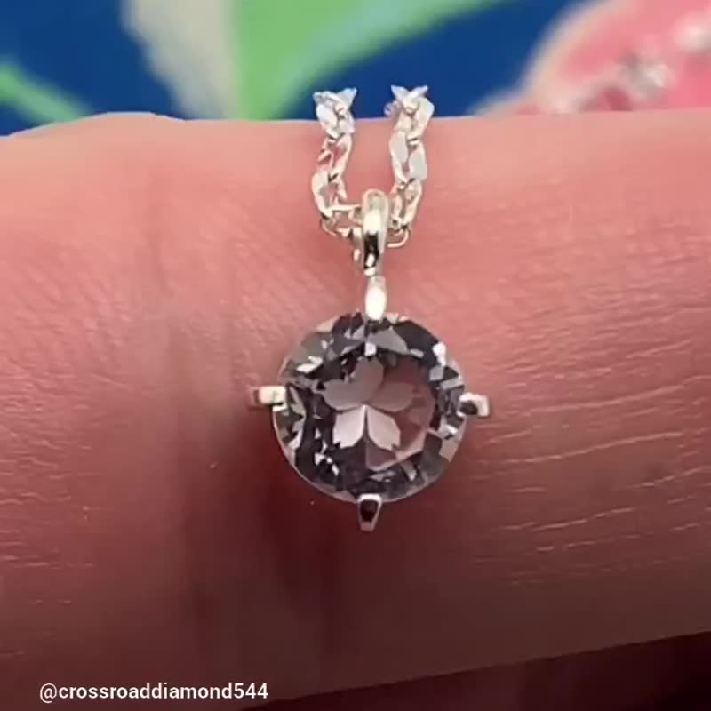 樱花 天然石项链 水晶/纯银925 项链/日式图案/日式风格/和服/日本制造/包邮 - 项链 - 纯银 银色