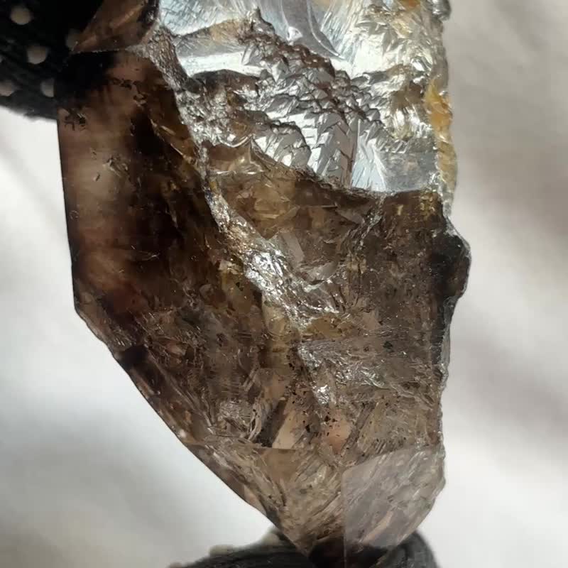 巴西 水胆 黑水晶城堡骨干 印记 大钥匙孔 黑武士 摆件 天然水晶 - 摆饰 - 水晶 黑色