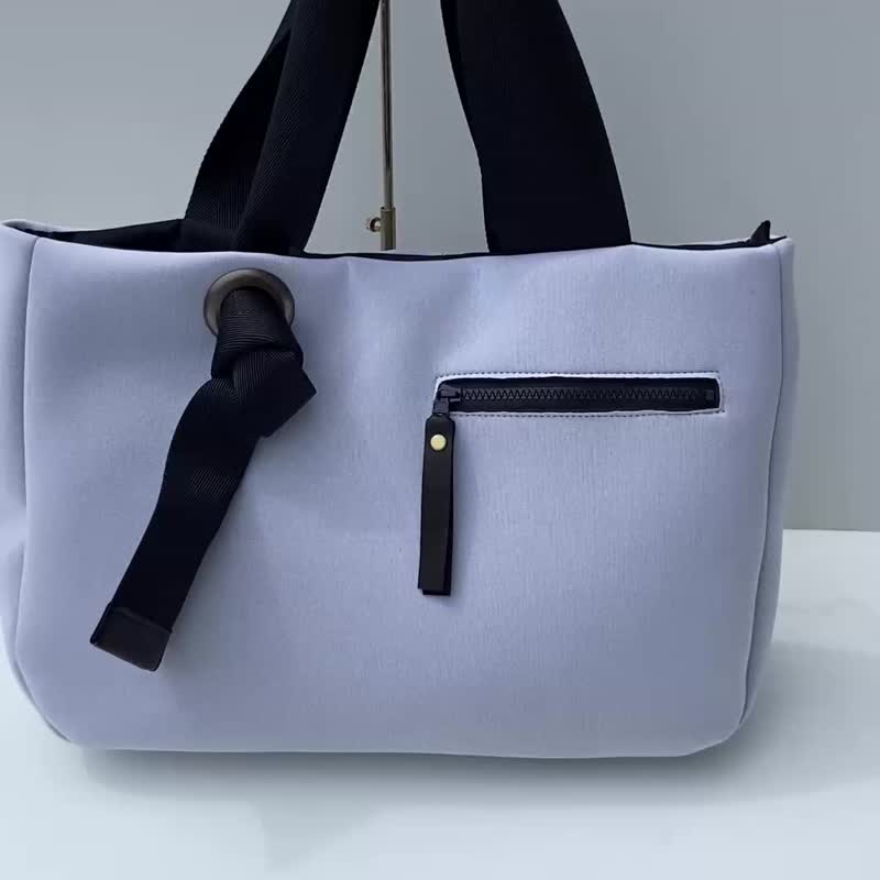 Neoprene Material Functional Tote White - 手提包/手提袋 - 其他材质 白色
