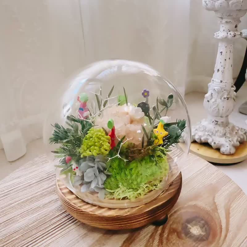 Pikmin 皮克敏 一起来打水晶菇。白水晶簇原矿 永生叶材 - 植栽/盆栽 - 水晶 白色