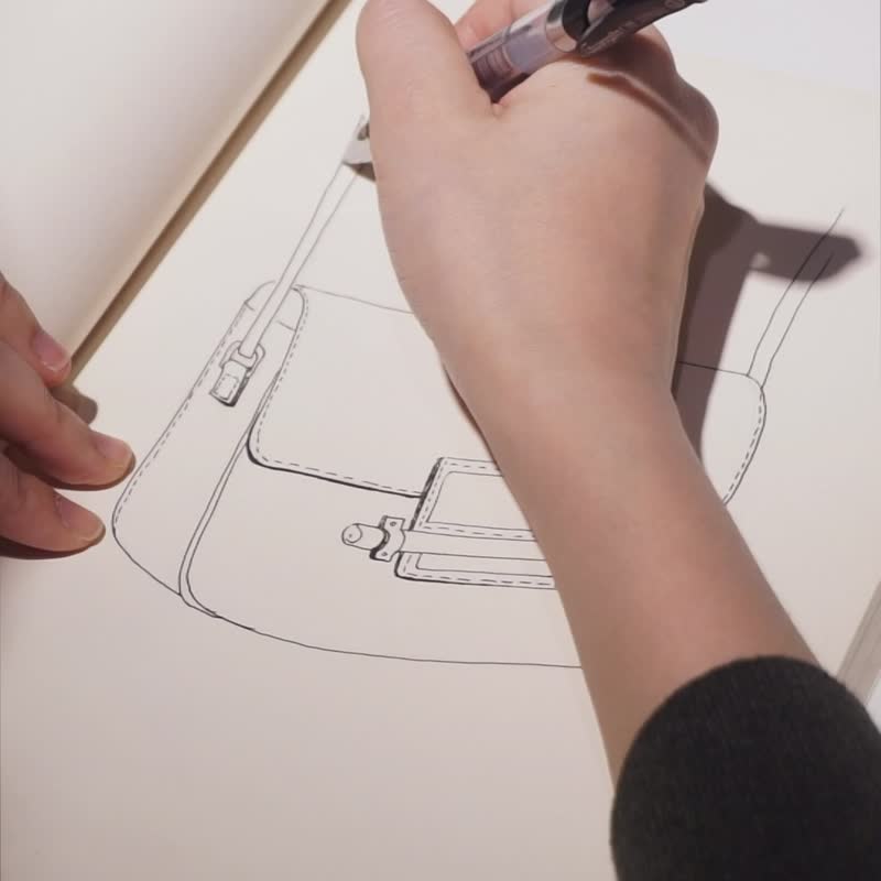 设计师品牌 质感高级感 通勤日常 单肩斜挎女包 - 侧背包/斜挎包 - 真皮 黑色