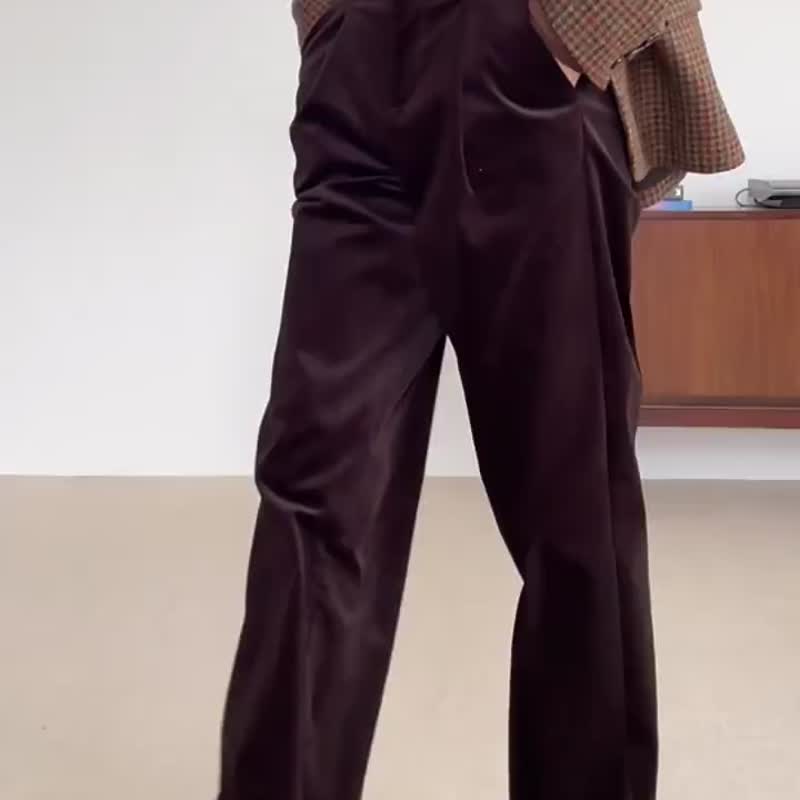 深咖色 最显腿长的全棉复古灯芯绒裤没有之一 不要错过这条裤子 - 女装长裤 - 棉．麻 咖啡色