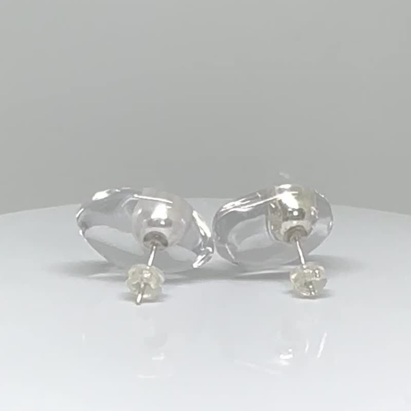 水漾珠子耳环 - 耳环/耳夹 - 树脂 透明