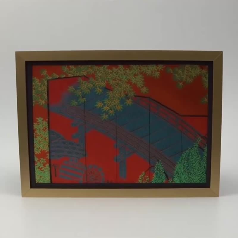 独一无二 真丝和服袋带艺术挂画, 日本手工纺织装饰面板 - 海报/装饰画/版画 - 丝．绢 红色