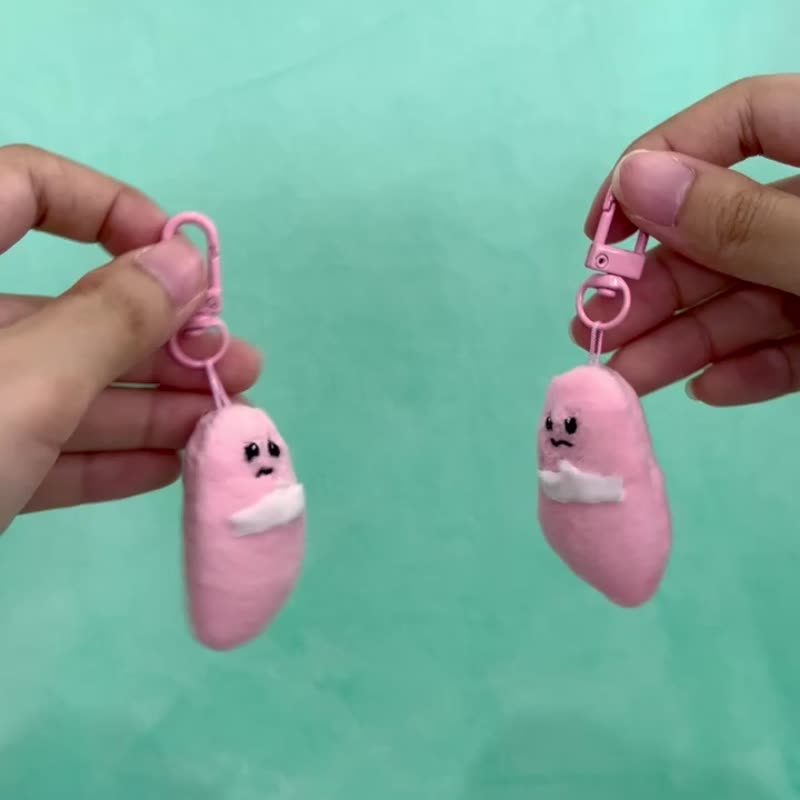 双肺钥匙圈（附磁铁） - 钥匙链/钥匙包 - 其他人造纤维 粉红色