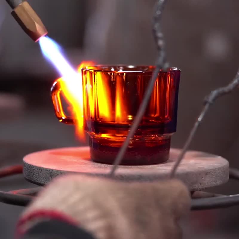【2025新色绝版倒数】HMM W Glass 春池 青色玻璃杯 300ml 绿色友 - 玻璃杯 - 玻璃 蓝色
