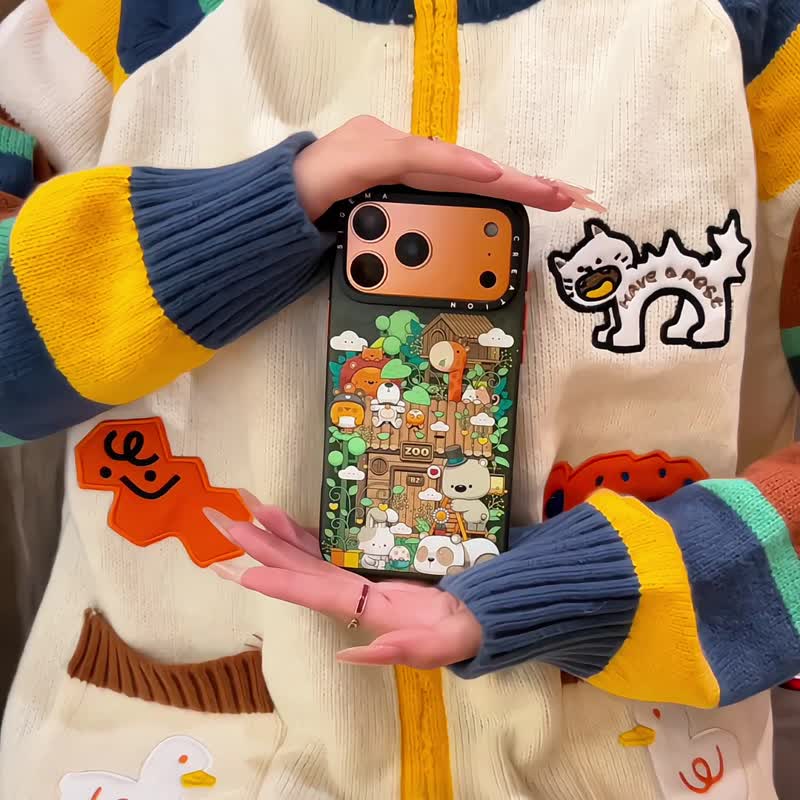 【隐藏式磁吸】狂奔的包子插画铝合金按键全磨砂防摔防刮iPhone17 - 手机壳/手机套 - 塑料 多色