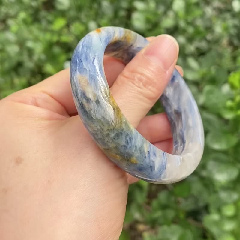 莫内花园半玉化蓝晶石55圈口手镯 - 手链/手环 - 水晶 蓝色