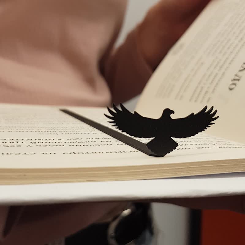 书签鹰-展开你的翅膀|送给爱书人的小书香礼物 - 书签 - 其他金属 黑色