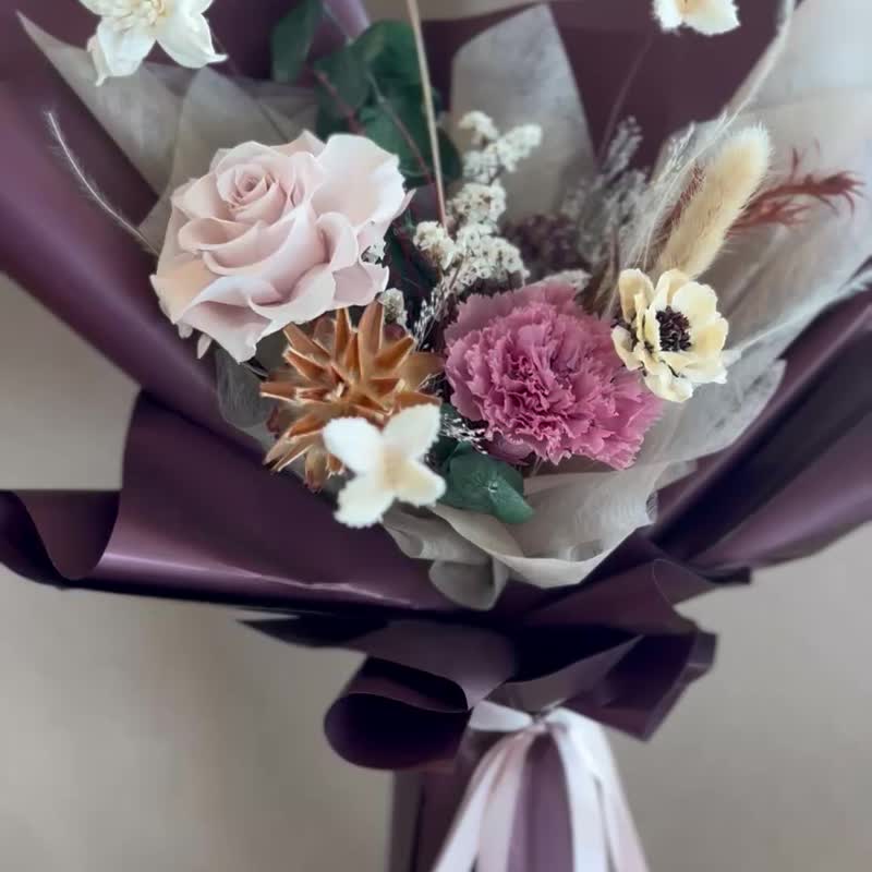 母亲节限定花束 永生花干燥 玫瑰康乃馨设计花束 - 干燥花/捧花 - 植物．花 