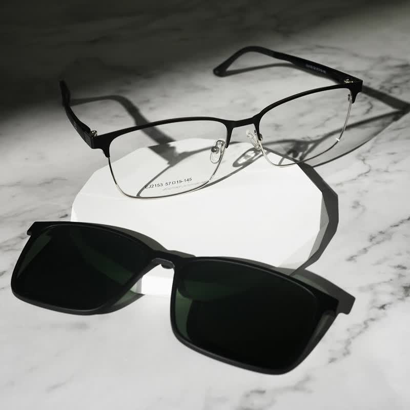 TR眉框磁吸式太阳套镜 × FROMEYES 高折射率滤蓝光眼镜 - 眼镜/眼镜框 - 其他材质 黑色