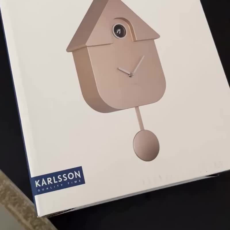 荷兰Karlsson, Modern Cuckoo玫瑰金色摇摆布谷鸟挂钟 (整点报时) - 时钟/闹钟 - 塑料 金色
