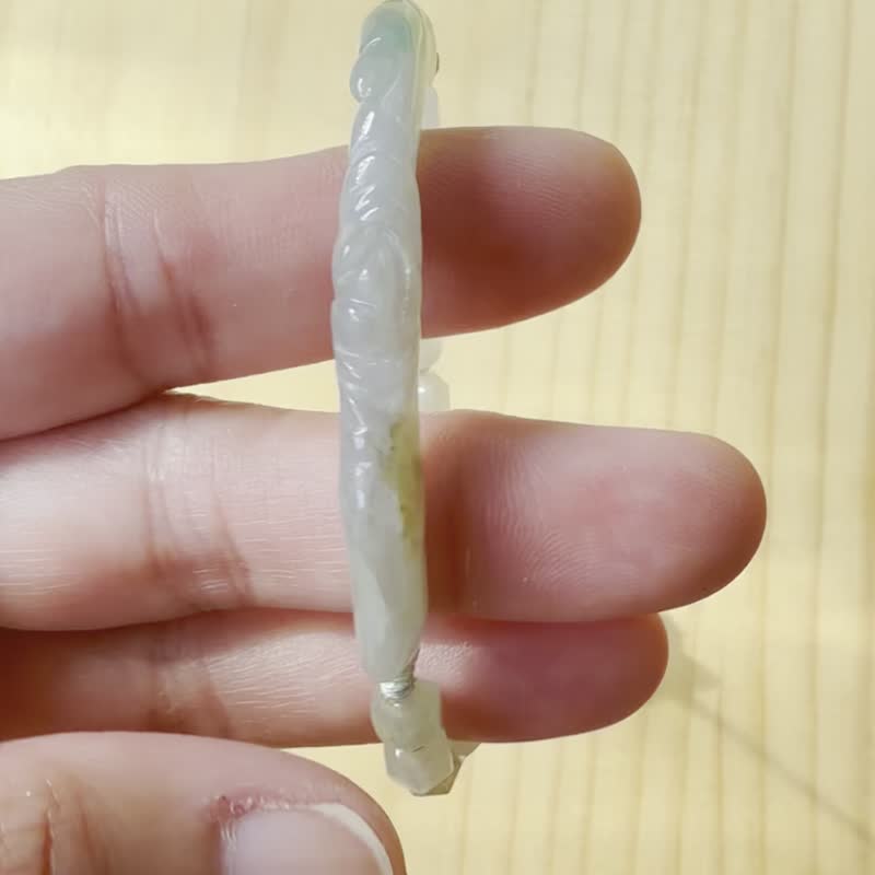 手工玉石手链 - 雾枝 (Mist Branch) - 手链/手环 - 玉石 灰色
