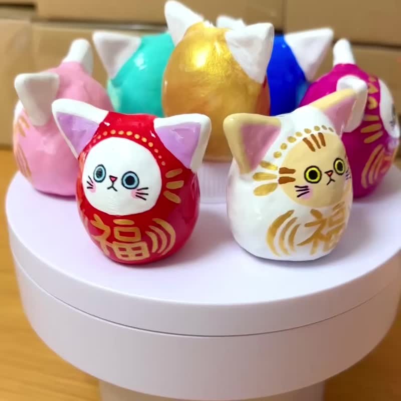 猫达摩【小】右侧 红色的 - 摆饰 - 粘土 红色