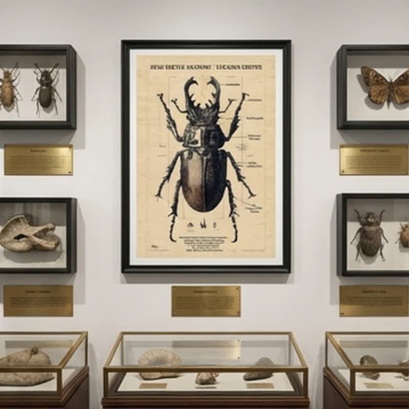 昆虫笔记 艺术微喷 复古科学图鉴 欧式怀旧标本室质感装饰挂画 - 海报/装饰画/版画 - 棉 
