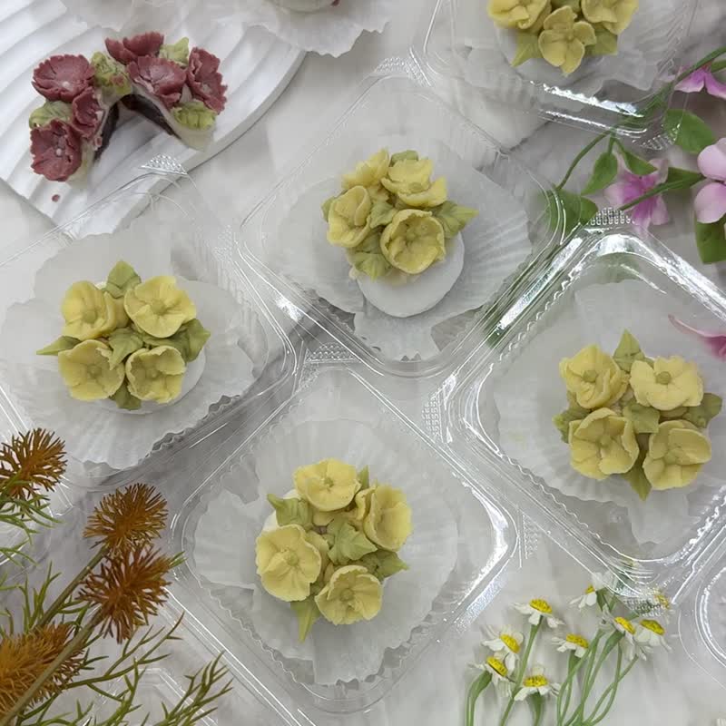 AY baker 韩式裱花 大福 麻糬 红豆大福 红豆麻糬 四叶草 幸运草 - 蛋糕/甜点 - 新鲜食材 粉红色