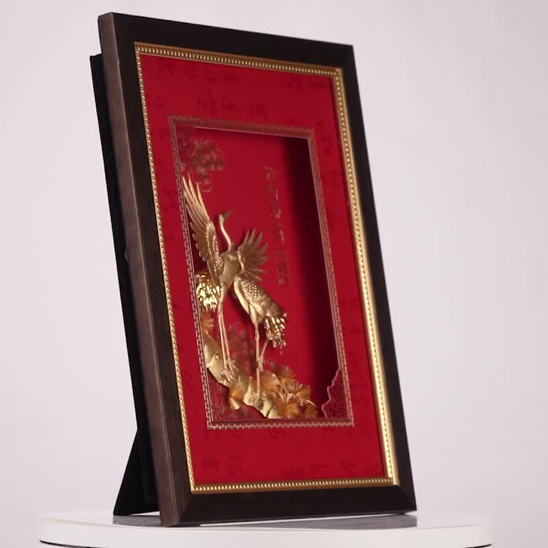 松龄鹤寿│长辈祝寿│新居落成│退休祝贺礼品 - 海报/装饰画/版画 - 24k 金 金色