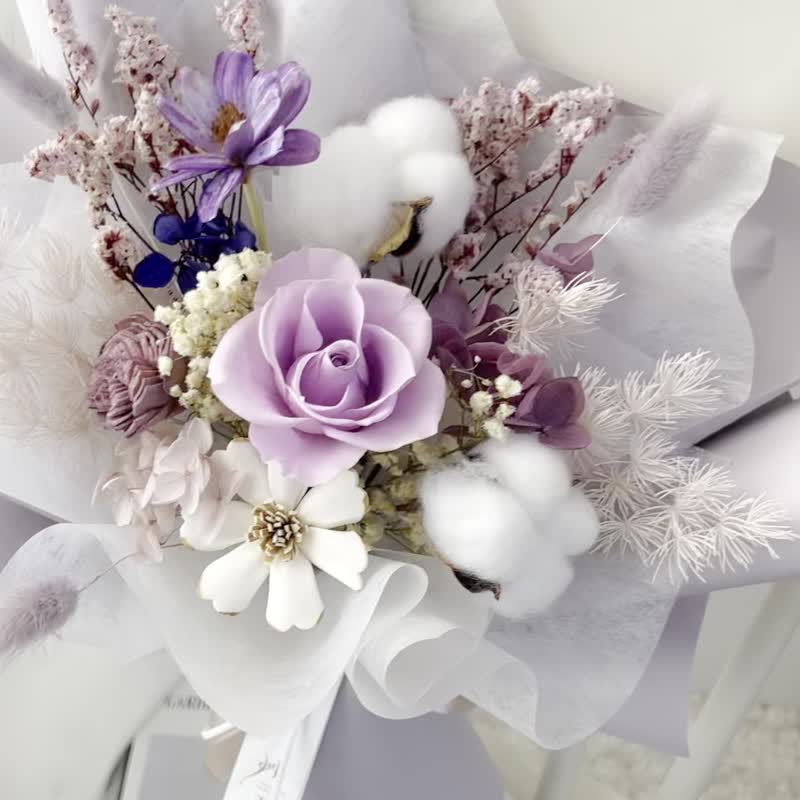 【永生花束】普罗旺斯 永生玫瑰花束 情人节花礼/求婚花束/生日花 - 干燥花/捧花 - 植物．花 