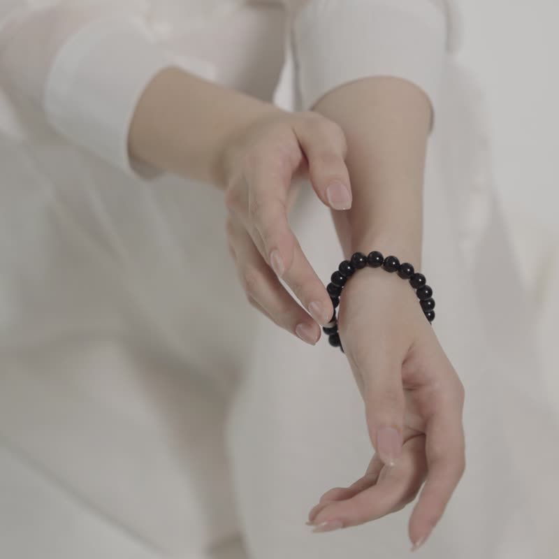 【Montagne】PURE | 黑曜石手链 - 手链/手环 - 水晶 