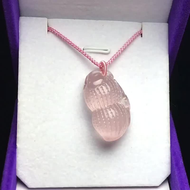 粉色回忆 天然粉晶花生吊坠 花生誉为长生果 吉祥如意 - 吊饰 - 水晶 