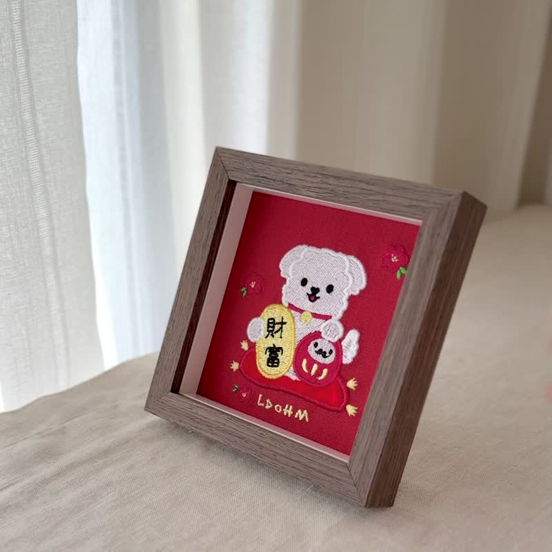 【财富自由】马尔济斯 刺绣画|实木框|济运亨通 - 画框/相框 - 棉．麻 白色