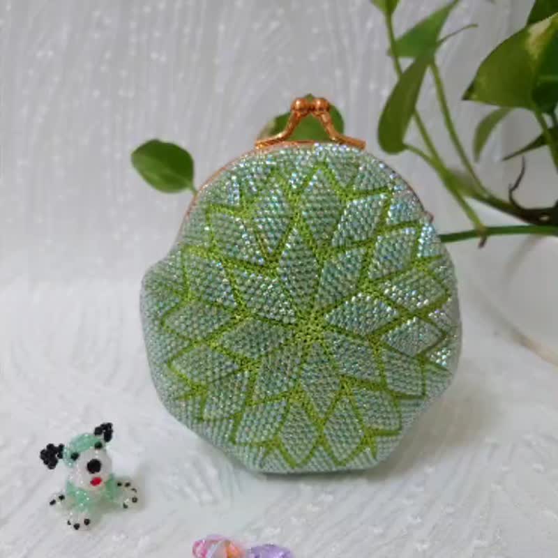 竹口金珠包 DIY 材料包 编织/钩针/口金珠包/零钱包/小零钱包 - 编织/刺绣/羊毛毡/裁缝 - 玻璃 多色