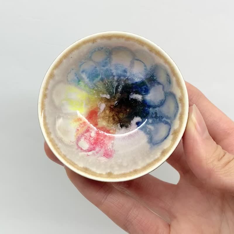 冰晶油画 功夫杯 60ml 邱毓宁 莺歌烧 E9-04 - 茶具/茶杯 - 瓷 多色