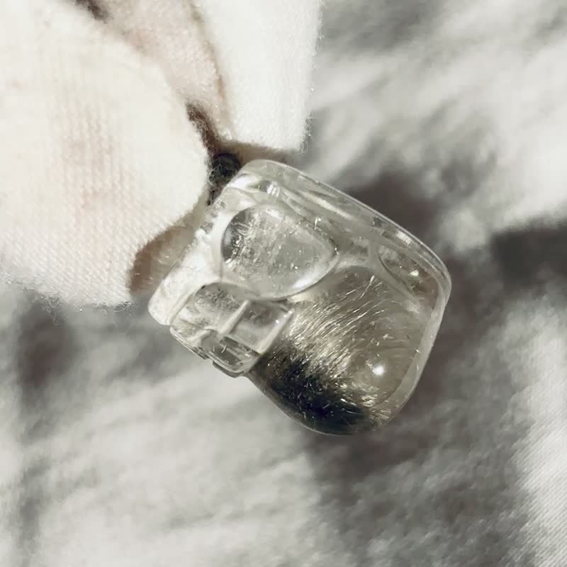 精品 板钛 银钛晶 银发晶 吊坠 项链 顺髪 猫眼 天然水晶 冰透 - 项链 - 水晶 银色