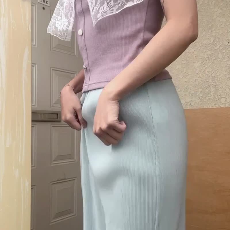 Gentle Waves Skirt - 裙子 - 聚酯纤维 蓝色