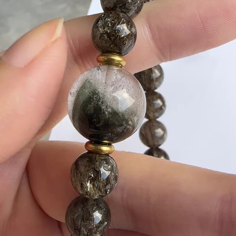 心忱-幽灵x黑金超 串 - 手链/手环 - 水晶 咖啡色