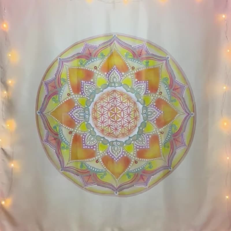 特价Art入选奖 静心瑜伽喜悦禅四季丰彩挂布生命之花六芒星曼陀罗 - 海报/装饰画/版画 - 棉．麻 多色