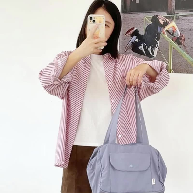 sobag新款大容量长柄包防水尼龙单肩托特布包女日系通勤保龄球包 - 侧背包/斜挎包 - 尼龙 蓝色