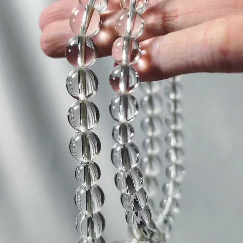 顶级白水晶 日本念珠 数珠・じゅず 外销日本 台日友好 祈愿 礼物 - 手链/手环 - 宝石 白色