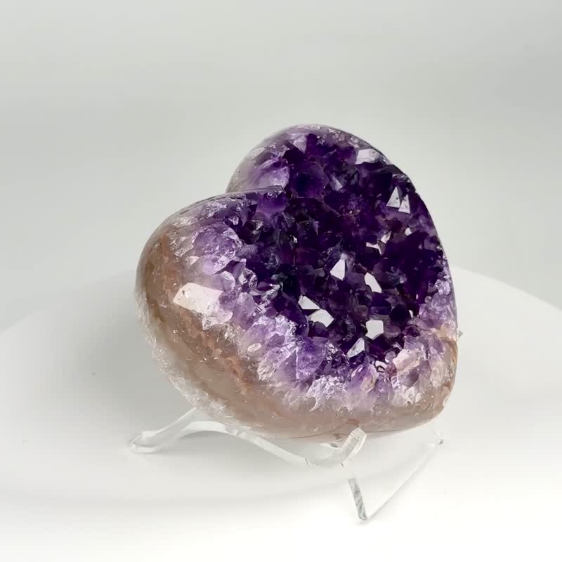 ESP 乌拉圭紫晶爱心 2350487  开运小物紫水晶 小资族轻松入 - 摆饰 - 水晶 紫色