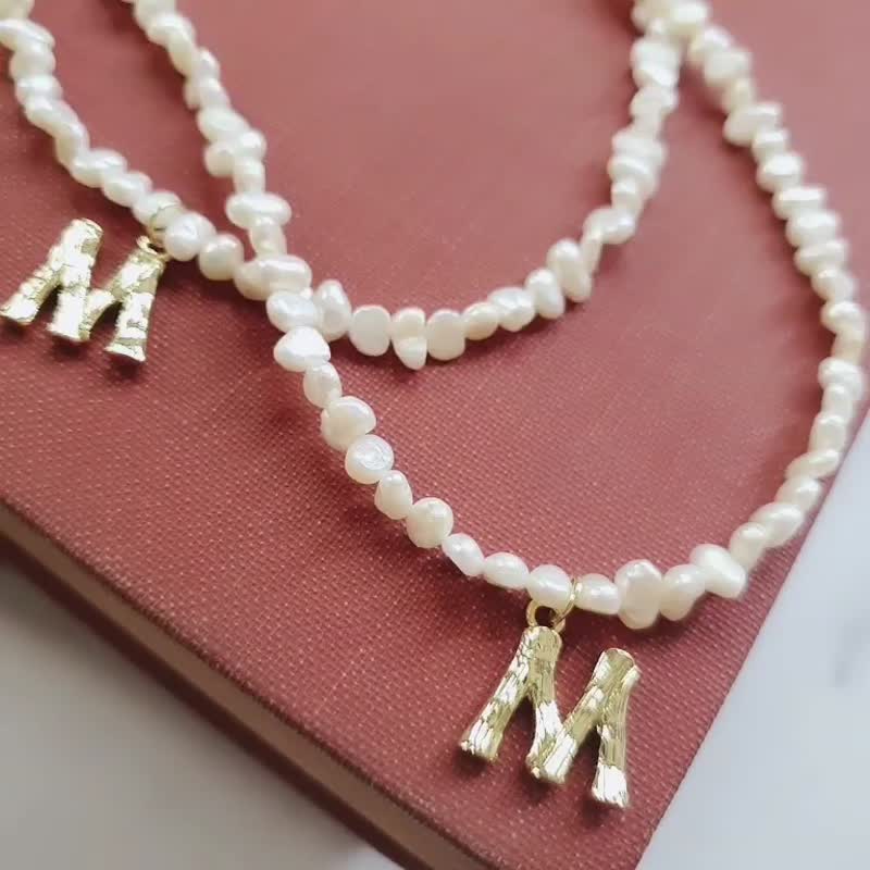 Hot Item! Personalized Gift | Freshwater Pearl Necklace | 14K Gold Plated - 项链 - 宝石 白色